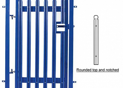 Palisade Fence with Round and Notched Top