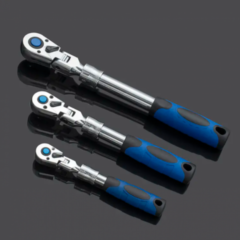 Retractable head ratchet wrench