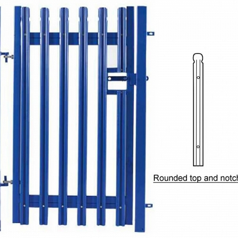 Palisade Fence with Round and Notched Top