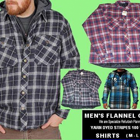 Flannel shirts,Brawny shirts,Chamois shirts,Corduroy shirts (Solid and Printed)Flannel sherpa lined 