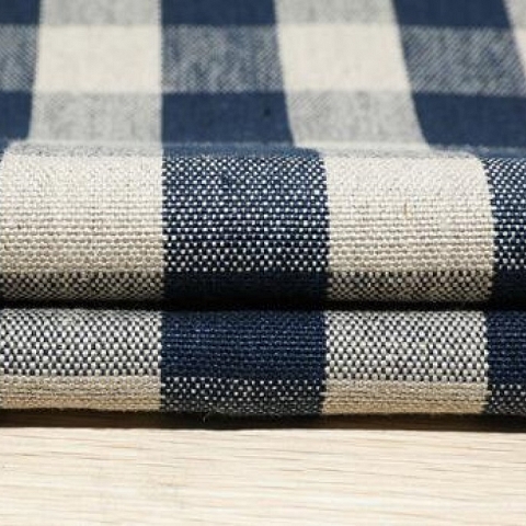 High quality striped pure linen yarn-dyed plaid fabric