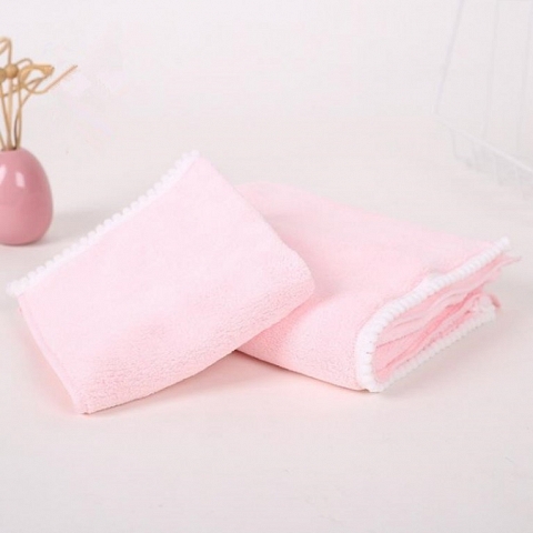   Microfiber coral velvet lace towel