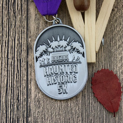 Haunted Historic 5K Race Custom Medals