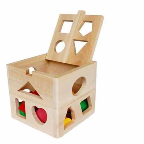 Wooden shape matching box