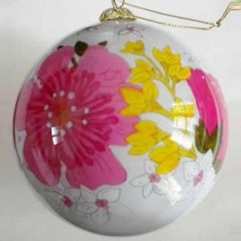 Hand-Painted Glass Christmas Ball