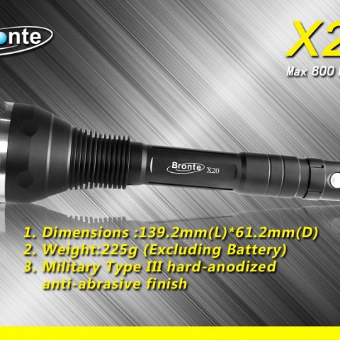 Super bright hunting LED flashlight X20