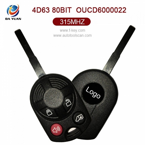 AK018060 OEM For Ford Keyless Entry Remote Key 4 Button 315MHZ 4D63 80BIT  OUCD6000022 PN 6U5T-19131