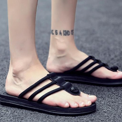 silver flip flops