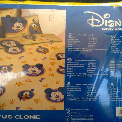 DISNEY BRAND: MICKY MOUSE CHARACTER FLANNEL QUILT COVER SET