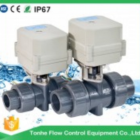 2016 D25 plastic PVC toilet shut off electric ball valve wholesale