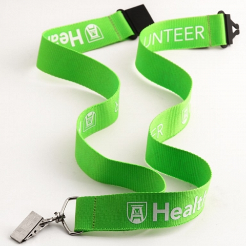 Volunteer Green Polyester Lanyards