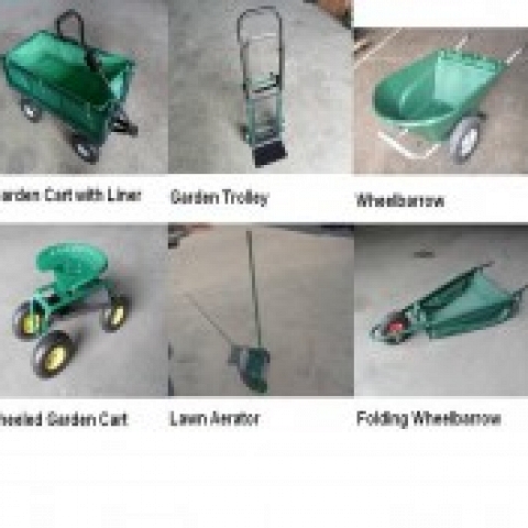 Selling wheel barrows, tool carts and garden tools