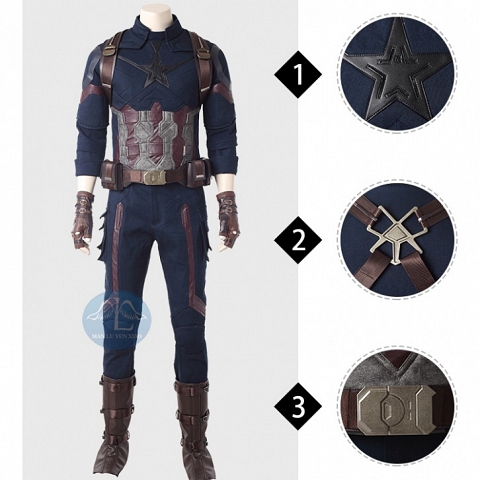 MANLUYUNXIAO Avengers Infinity War Captain America high quality cosplay costume for comic con outfit