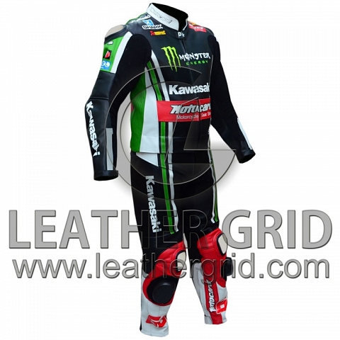 Tom Sykes Kawasaki Ninja Two Piece Motorbike Racing Leather Suit