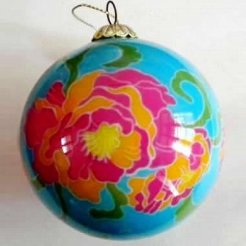 Hand-Painted Glass Christmas Ball