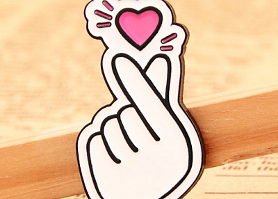 Finger Heart Lapel Pins