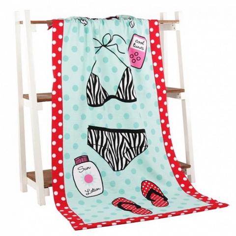  Microfiber reactive printed beach towel