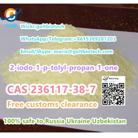 Russia warehouse 2-iodo-1-p-tolyl-propan-1-one CAS 236117-38-7 Wickr:goltbiotech