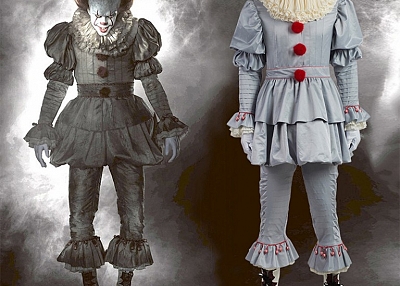 ManLuYunXiao Halloween Pennywise Cosplay Scary Clown Costume for Adult Children Any Size