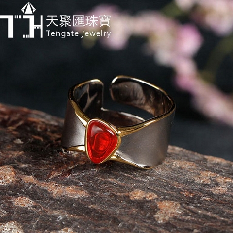 Fashion handmade silver jewelry opal finger ring 