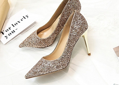   POINTED SEQUINED SANDAL