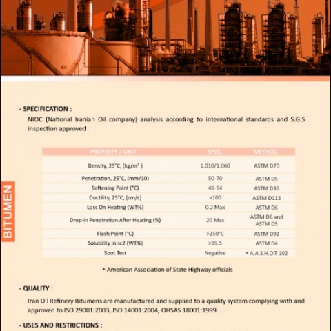 Penetration Grade Petroleum Bitumen (50-70)