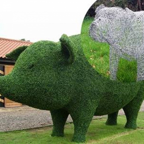 Chicken Wire Sculpture Used as Frame for Plants, Floats