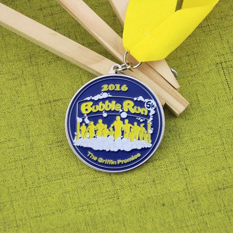 Bubble Run Custom Soft Enamel Medals