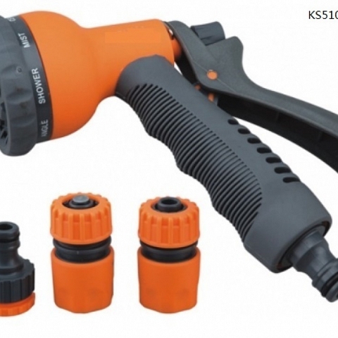 hose spray gun/water nozzle set 8-pattern with quick connectors