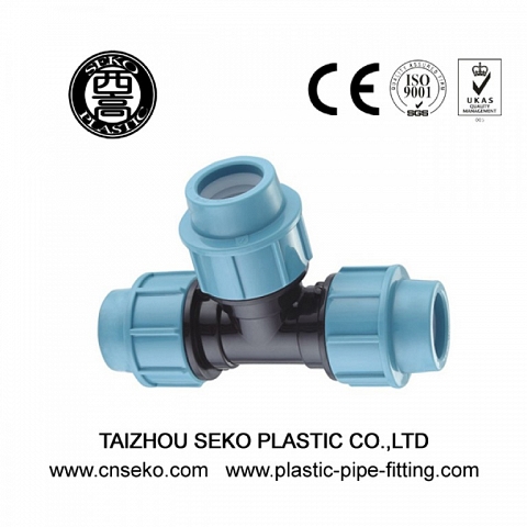 Plastic equal tee pp compression pipe fittings for irrigation