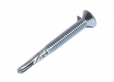 Phillips csk head self drilling screw with wings #5 zinc plated