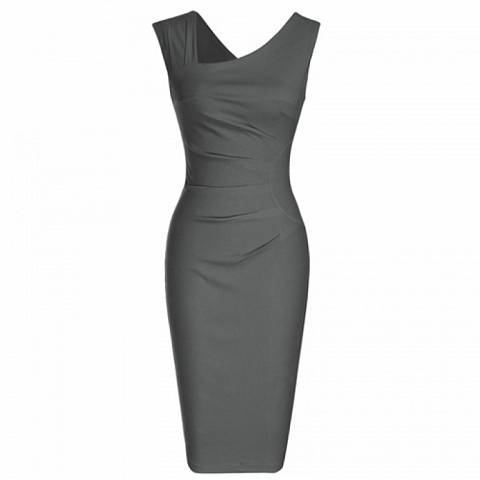 V Neck Mid Length Cocktail Party Pencil Dresses