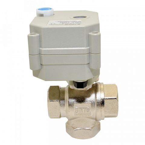 2016 OEM ODM DN15 brass nickel plating electric 3 way ball valve wholesale