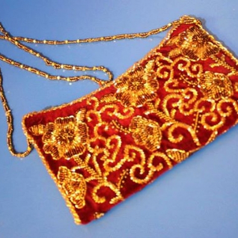 Hand Embroided Bags & Handmade Pearl Clutches & Cell Phone Pouches