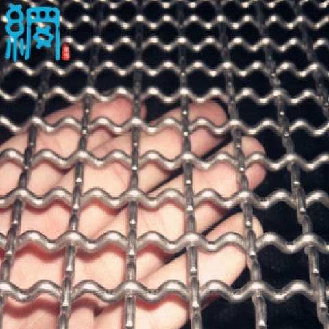 Single intermediate crimped wire mesh