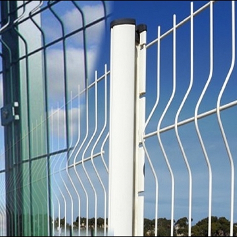 Peach Post 2D and 3D Curved Wire Mesh Fence