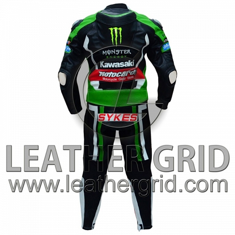 Tom Sykes Kawasaki Ninja Two Piece Motorbike Racing Leather Suit