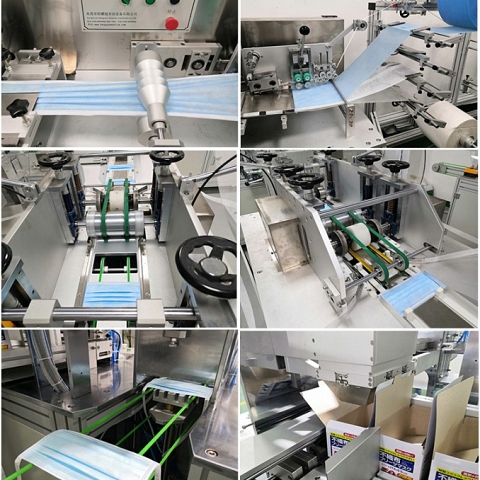 Automatic Tie Up Mask Making Machine with Auto Box Packing