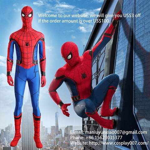 MANLUYUNXIAO New Arrival The Spider Man Cosplay Costume Jumpsuit For Men Halloween Costume Custom Ma