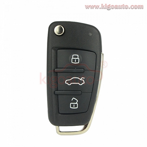 8E0 837 220Q flip key 3 button 434Mhz for Audi A4