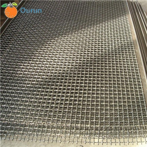 square hole crimped wire mesh for vibrating hooked screen