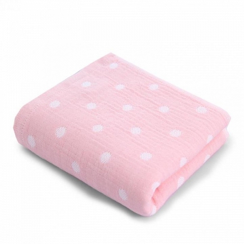   Combed cotton gauze polka dot towel