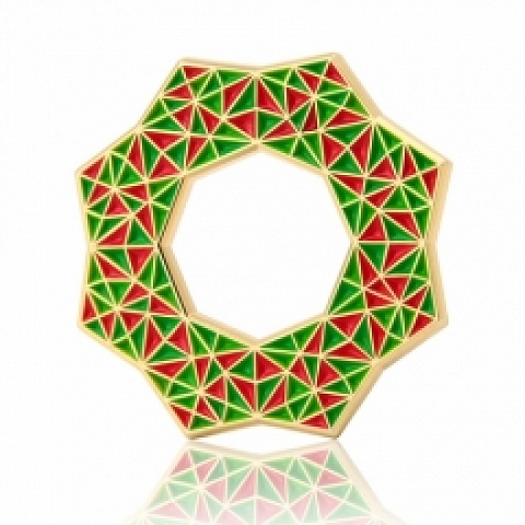 Christmas Wreath Enamel Pins